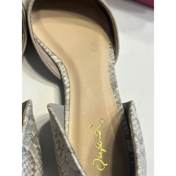 NIB Qupid Faux Snake Reptile Gray White Flat Slip On Shoes Sz 7 - Picture 14 of 14